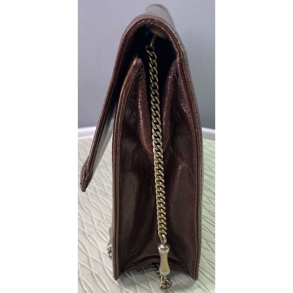 Vintage Unbranded Women's‎ Leather Brown Shoulder Or Clutch Purse 7x10.5x2.5